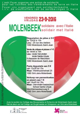 Molenbeek solidaire avec l’Italie 8092016