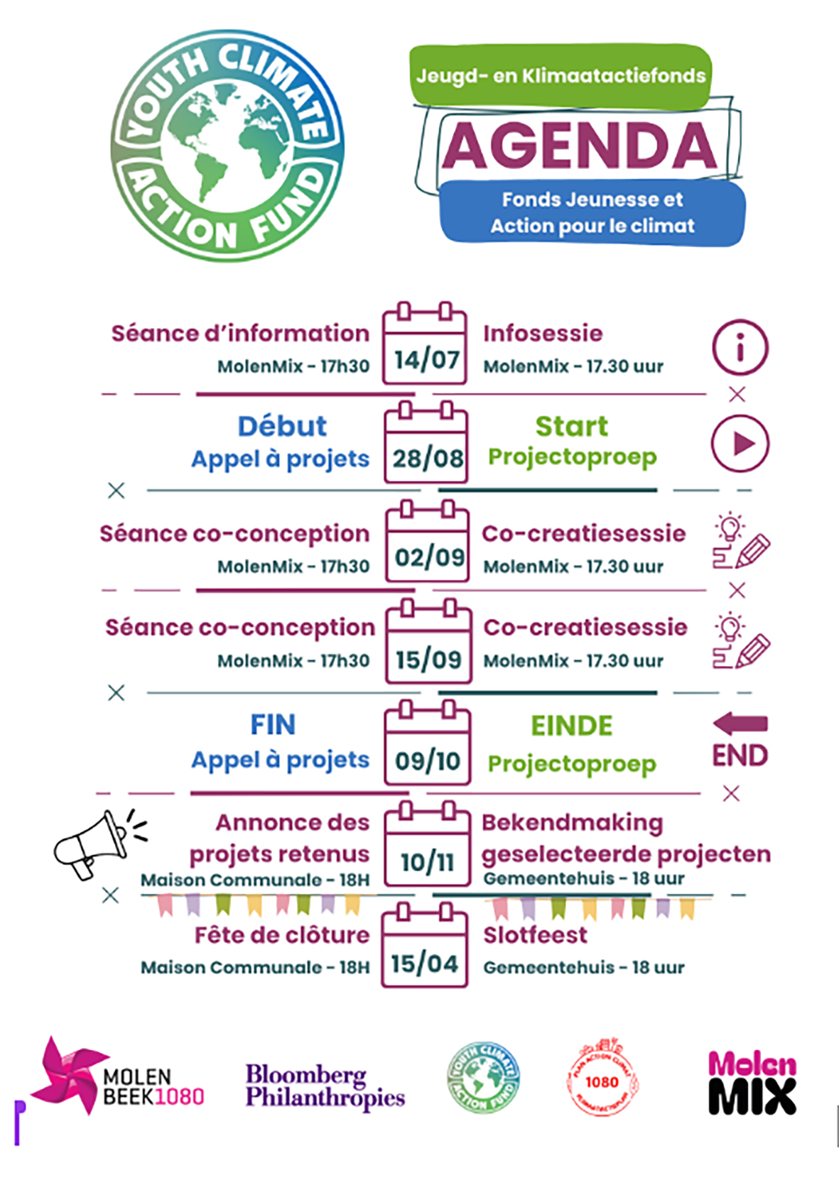 calendrier du projet