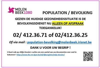 bevolking toegang op afspraak 26 10 2020